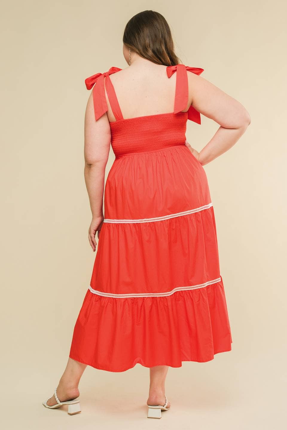 Tomato Red Poplin Dress 2XL