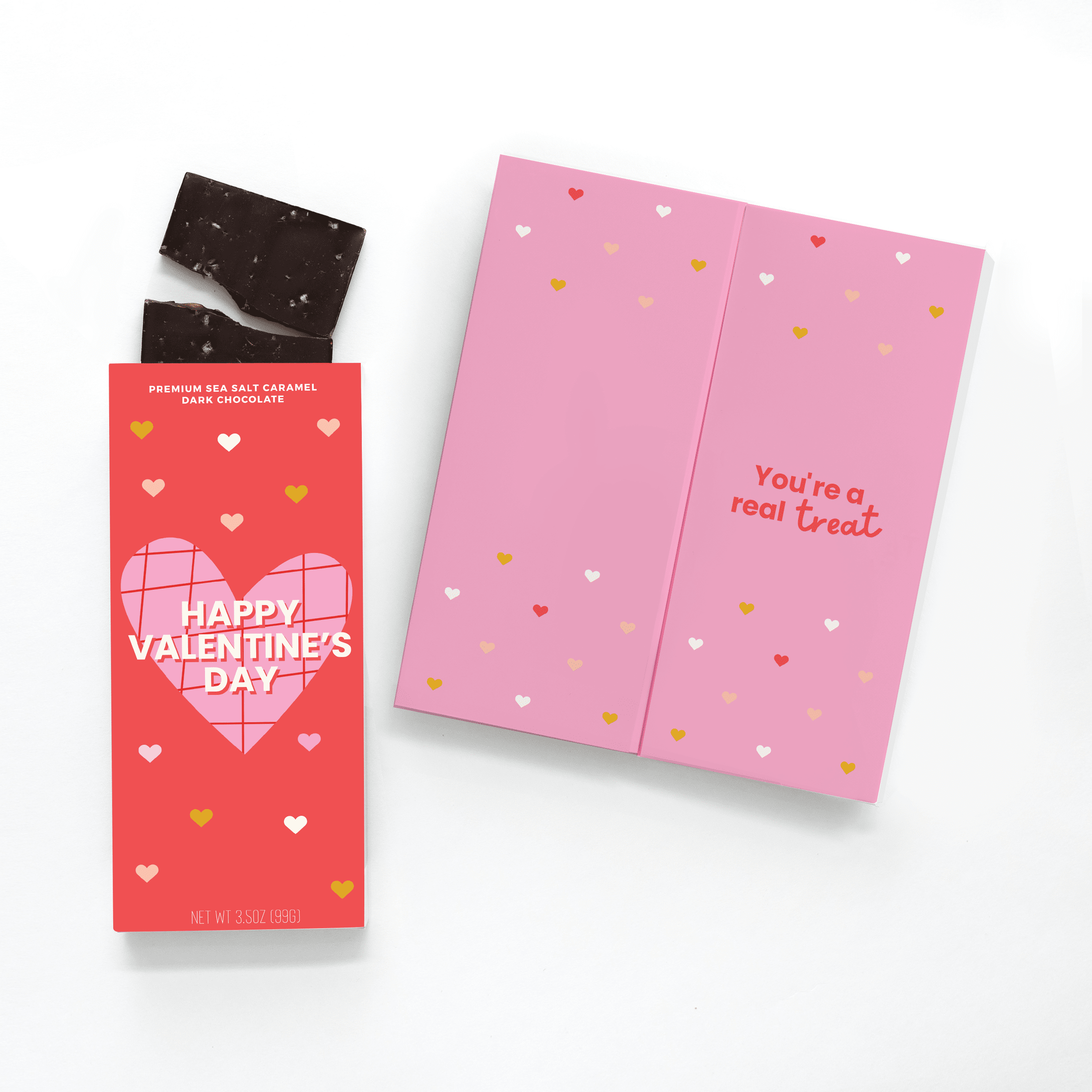 Valentine's Day Card with Chocolate - You're a Real Treat Eat + Drink