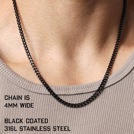 We Are All Smith - 3.5mm black stainless steel cuban chain 
