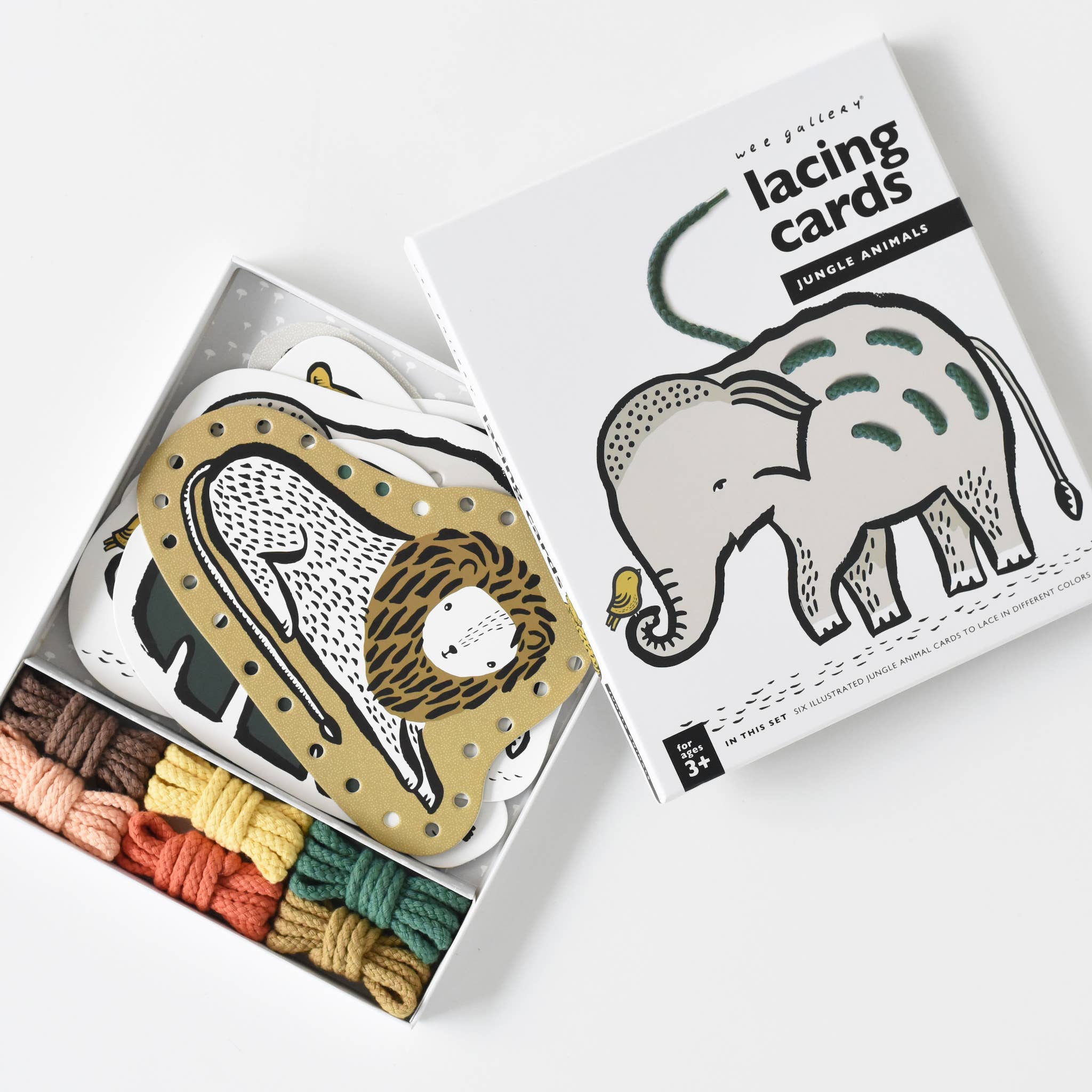 Wee Gallery - Lacing Cards - Jungle Animals 