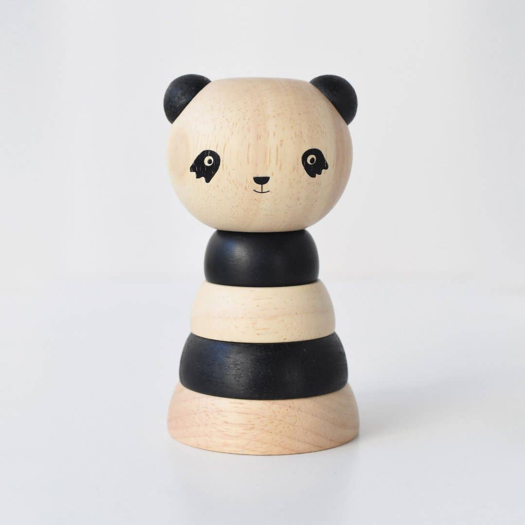 Wee Gallery - WOOD STACKER - PANDA 