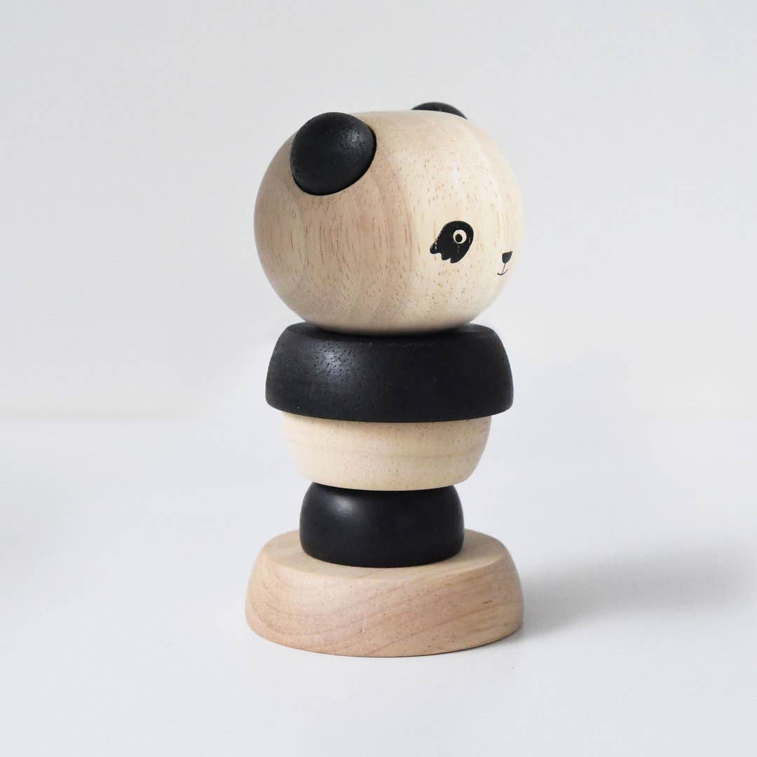 Wee Gallery - WOOD STACKER - PANDA 