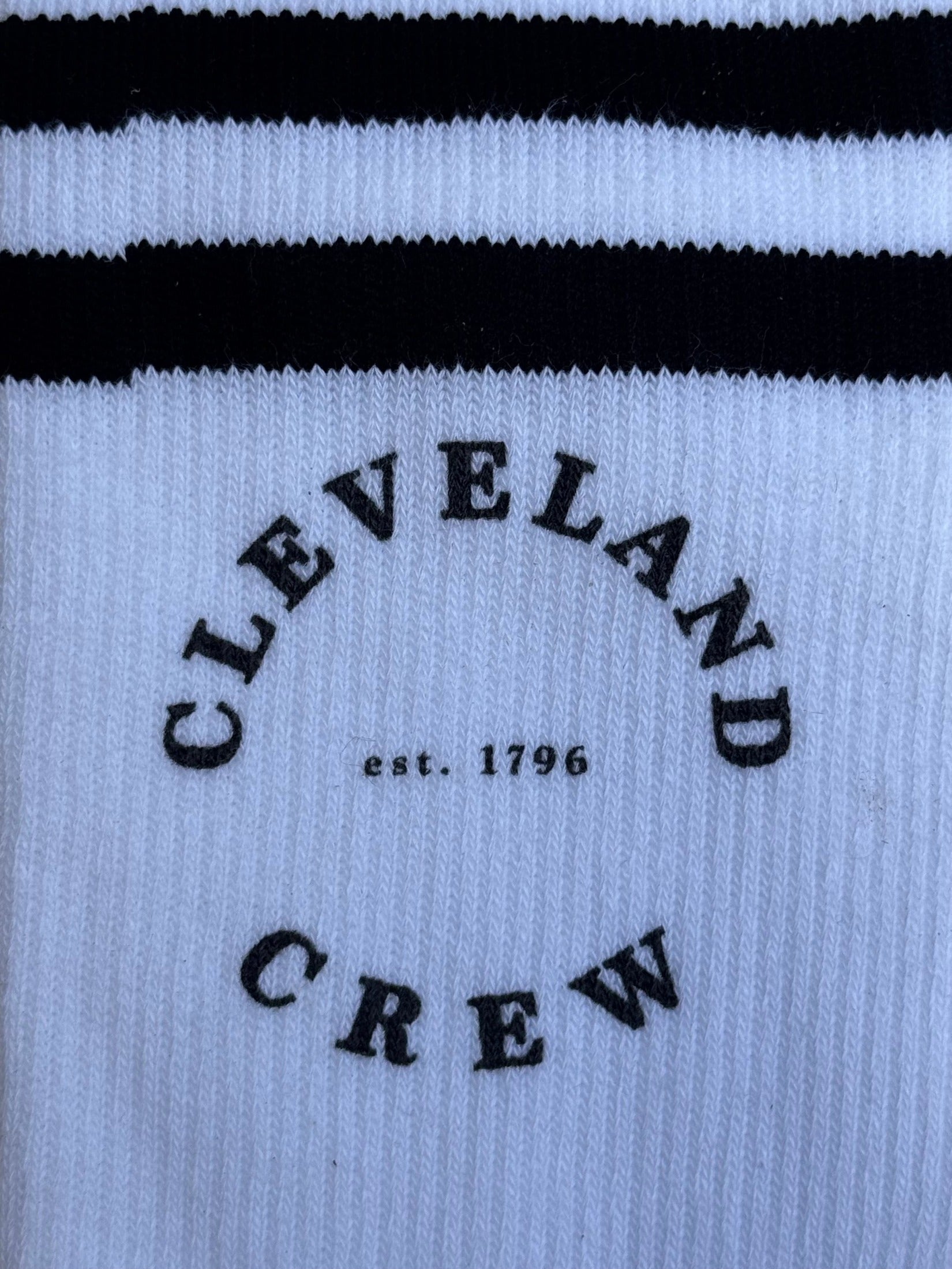 White Ribbed Cleveland Crew Socks Socks