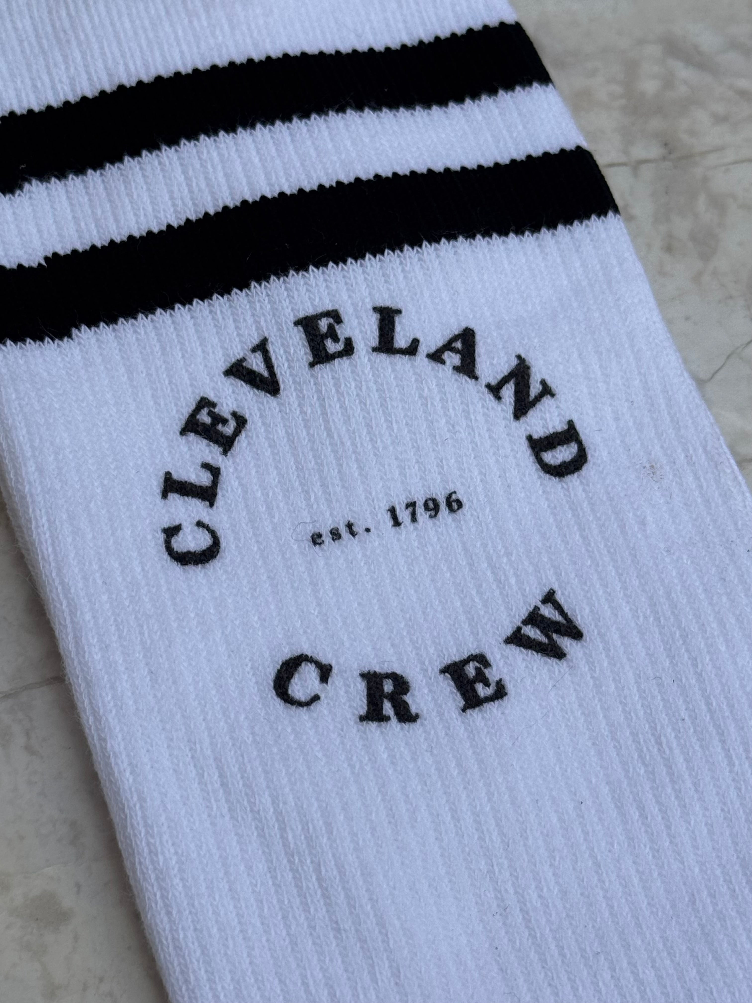 White Ribbed Cleveland Crew Socks Socks