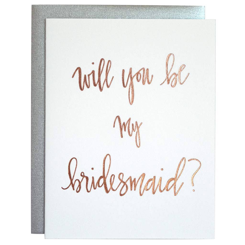 Will You Be My Bridesmaid Letterpress Greeting Card Greeting Cards