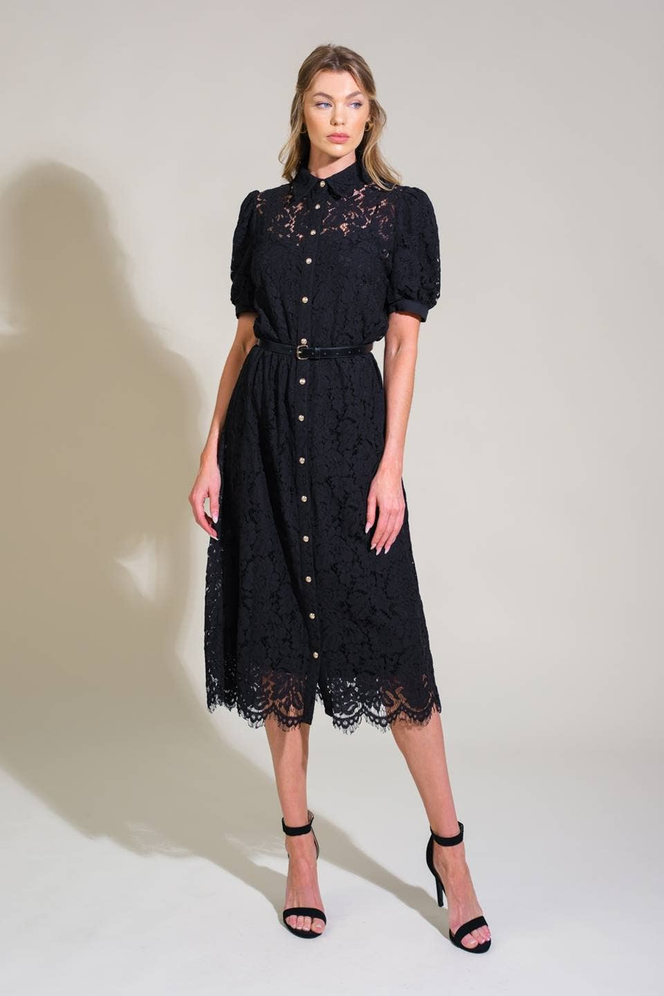 Woven Lace Black Dress Dresses + Jumpsuits