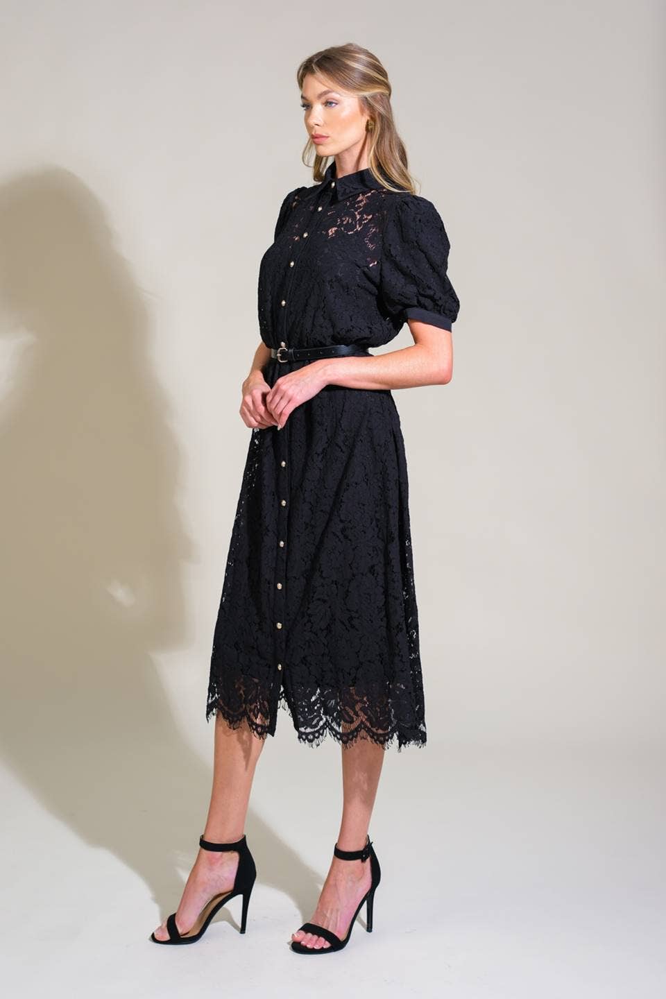 Woven Lace Black Dress Dresses + Jumpsuits