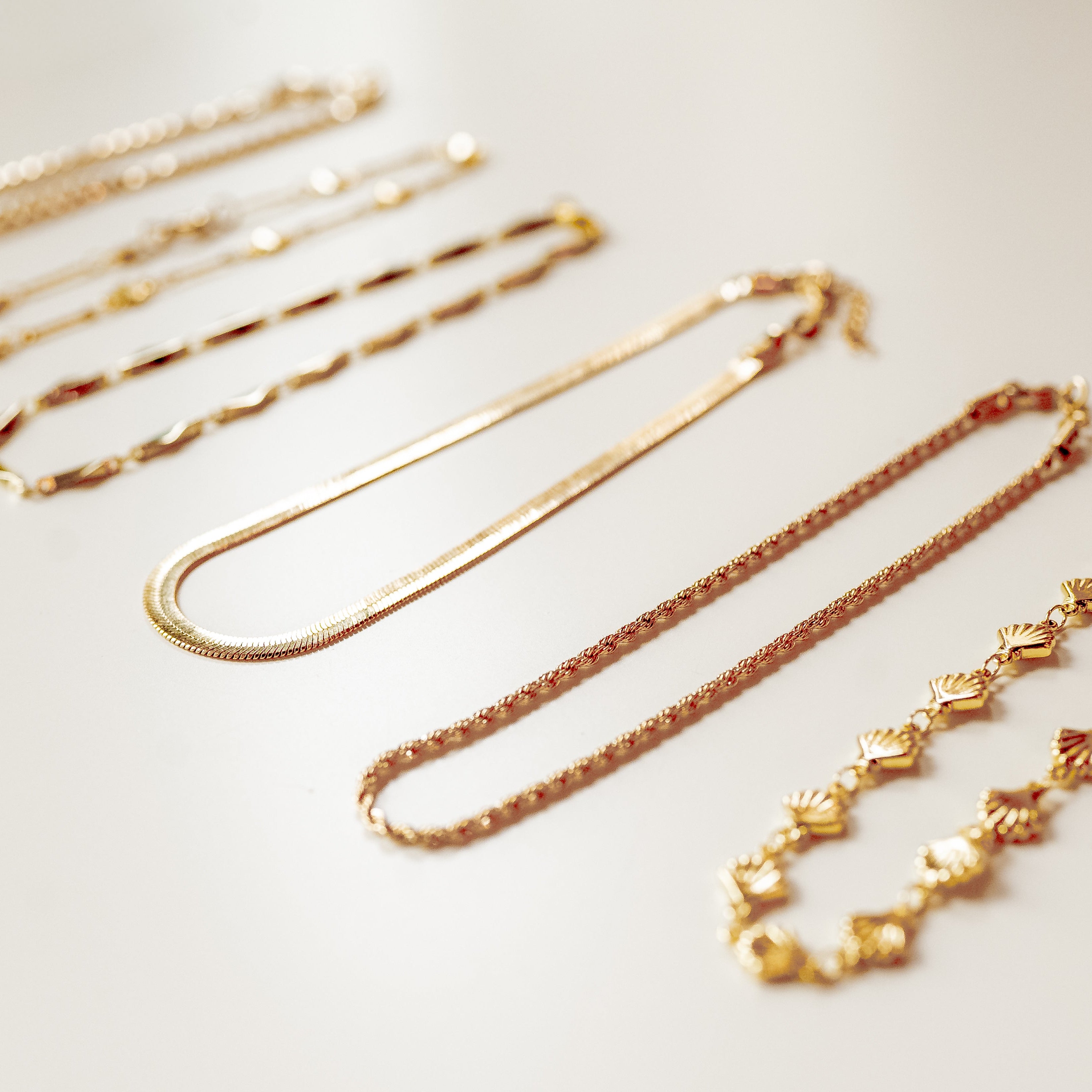 18k Gold Filled Herringbone Anklet