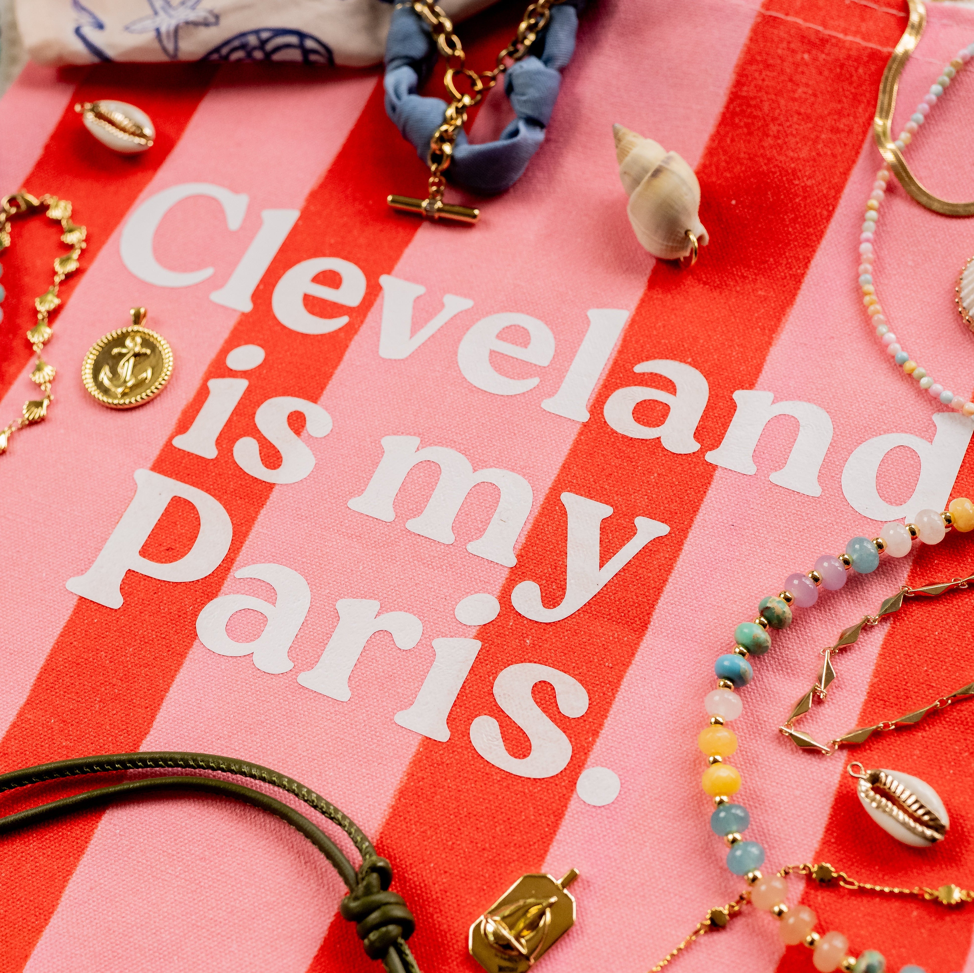 Cleveland is my Paris Striped Tote