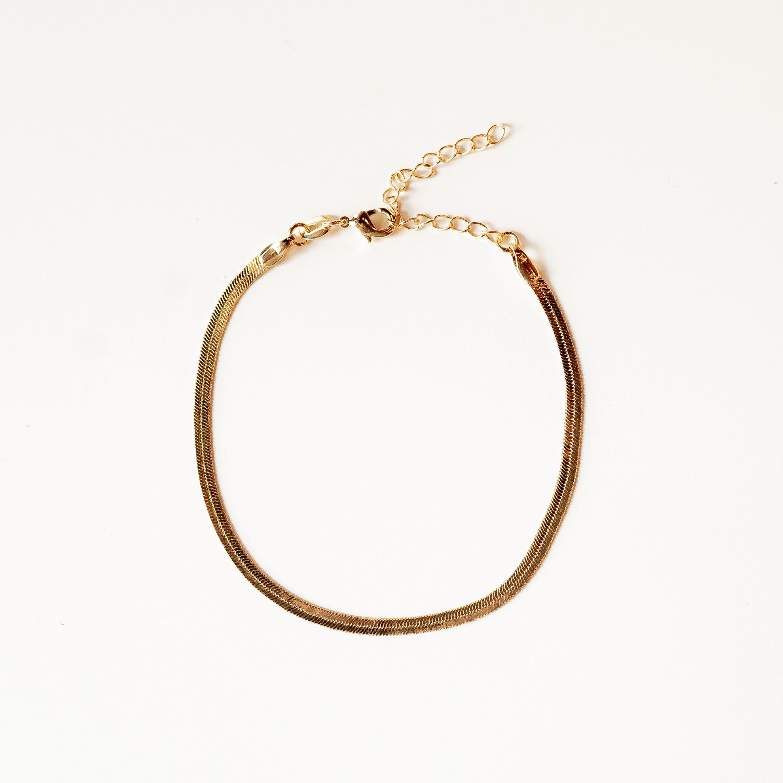 18k Gold Filled Herringbone Anklet
