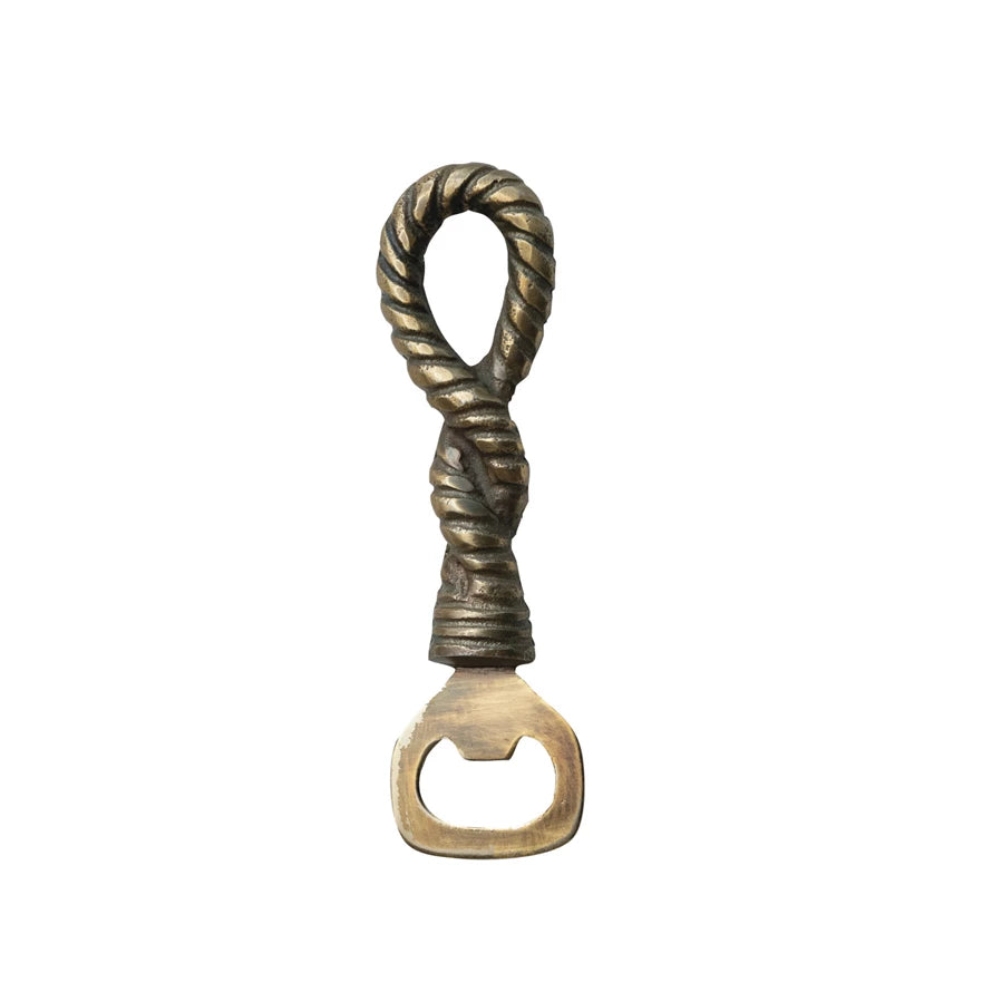 Cast Aluminum & Stainless Steel Rope Shaped Bottle Opener