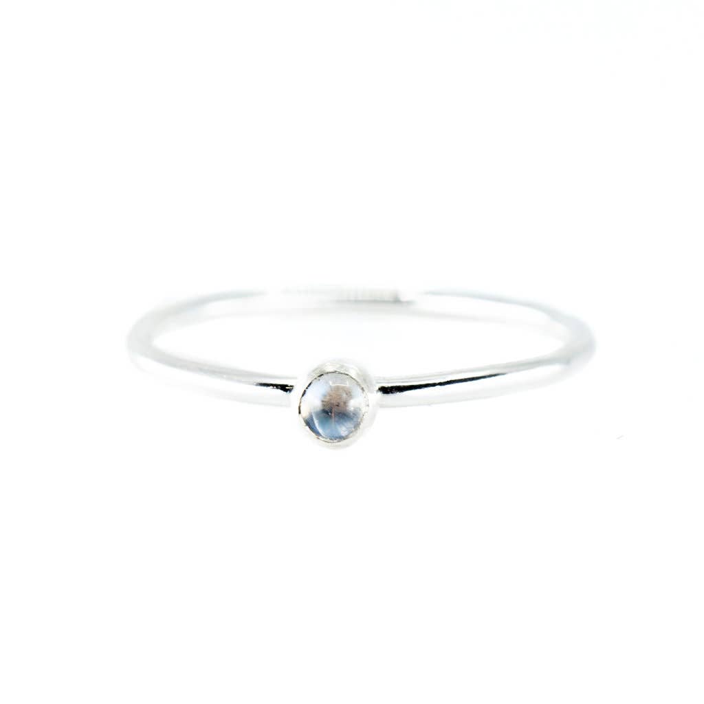 Moonstone Stacking Ring in Silver