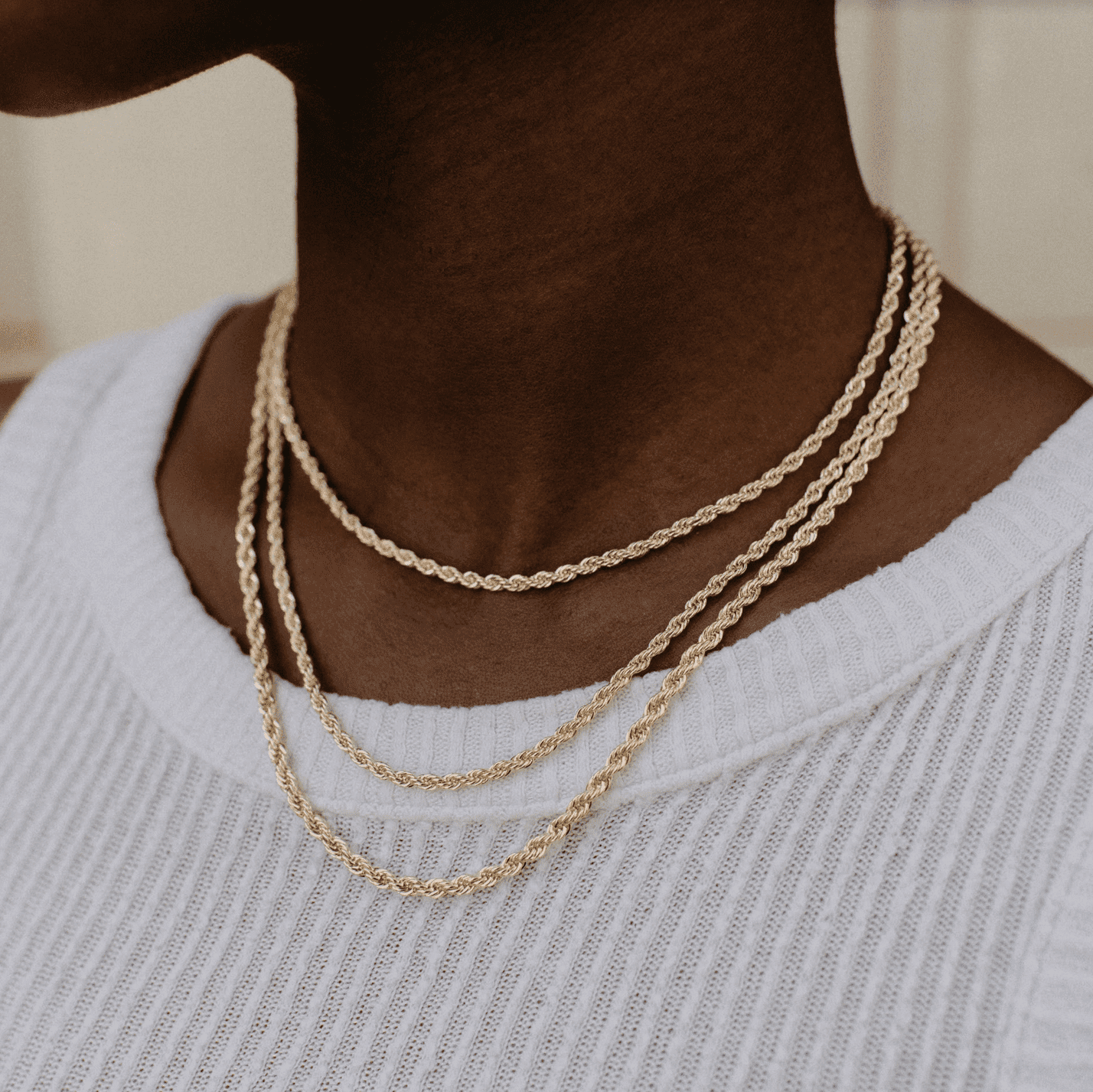 18k Gold Filled Rope Chain Necklace Necklaces