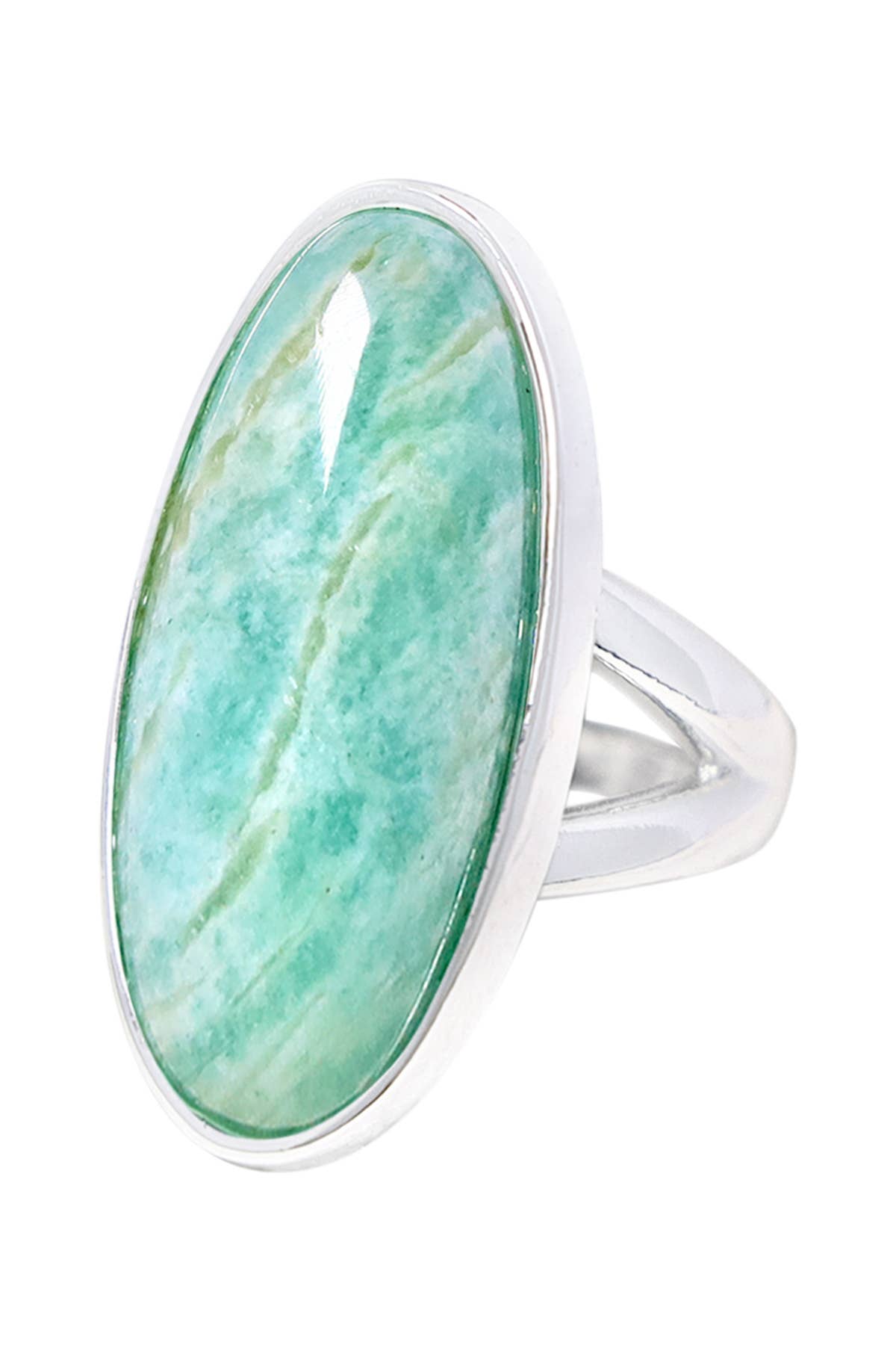 Amazonite Oval Cabochon Ring Rings