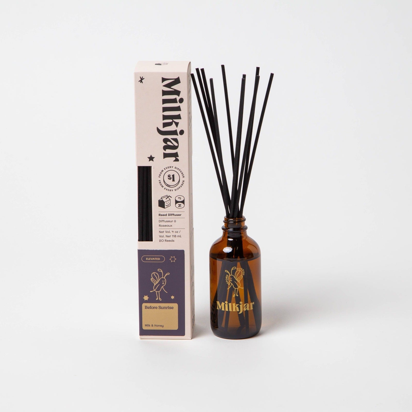 Before Sunrise - Milk & Honey 4oz Reed Diffuser Candles + Incense