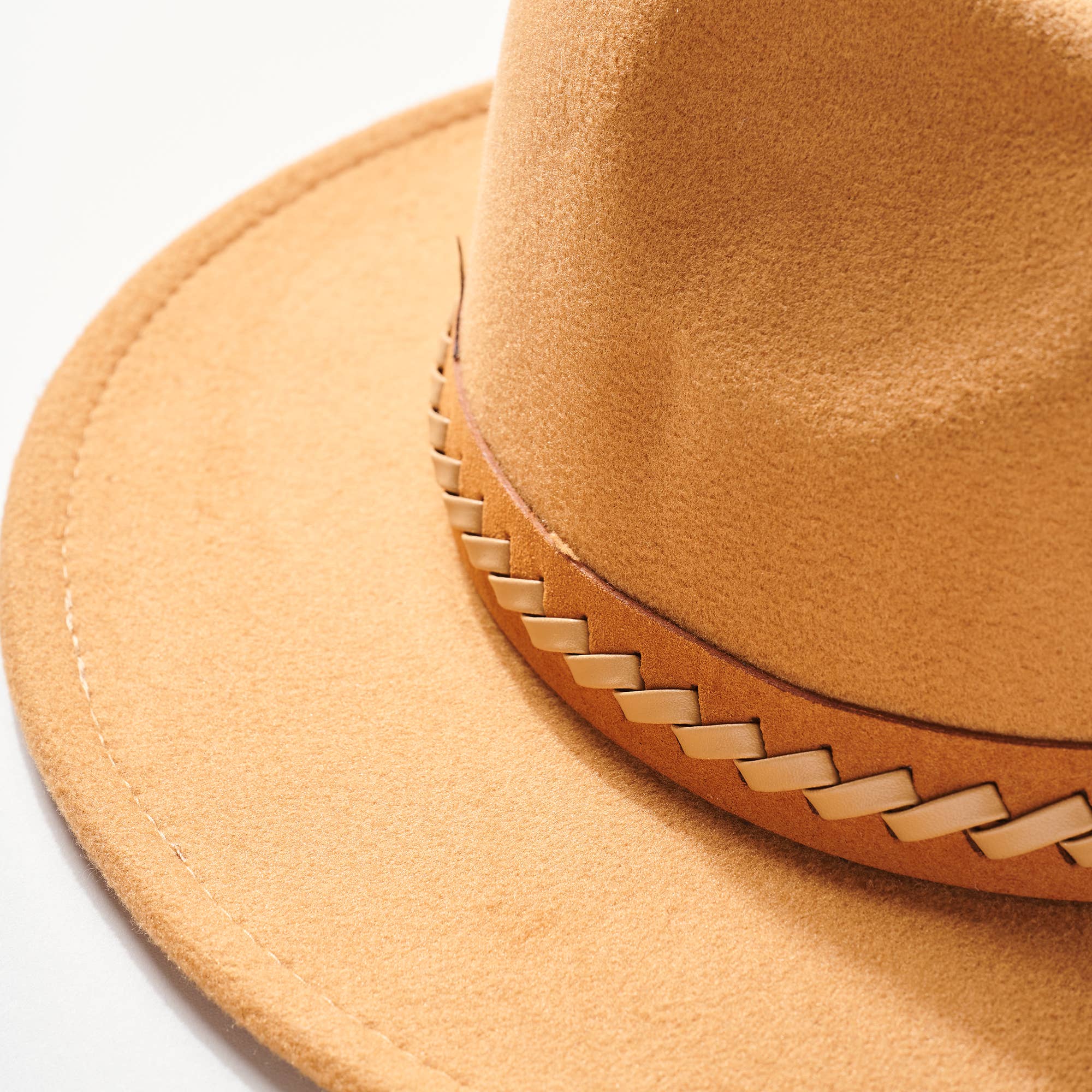 Braided Leather Strap Fedora Hat Hats + Bandanas
