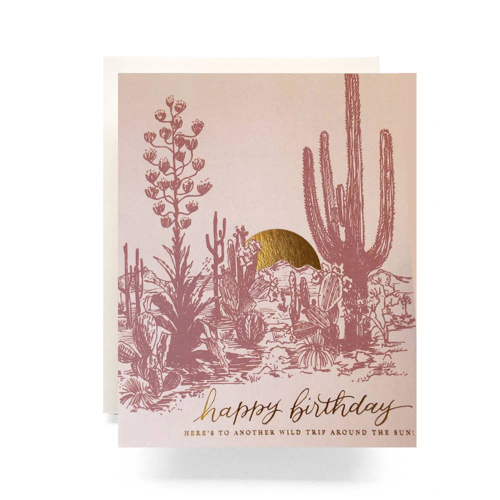 Cactus Sunset Birthday Greeting Card Greeting Cards