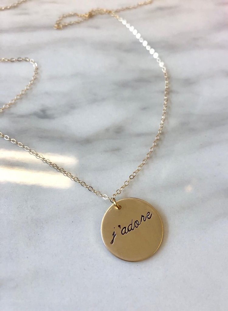 Custom Stamped Petite Disc Necklace Necklaces