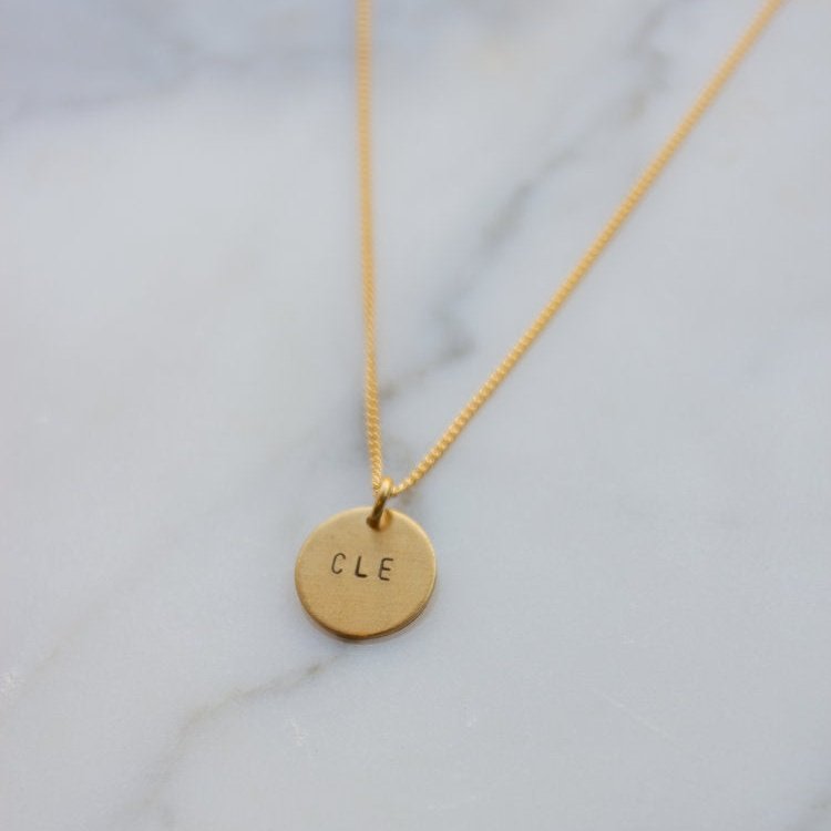 Custom Stamped Petite Disc Necklace Necklaces