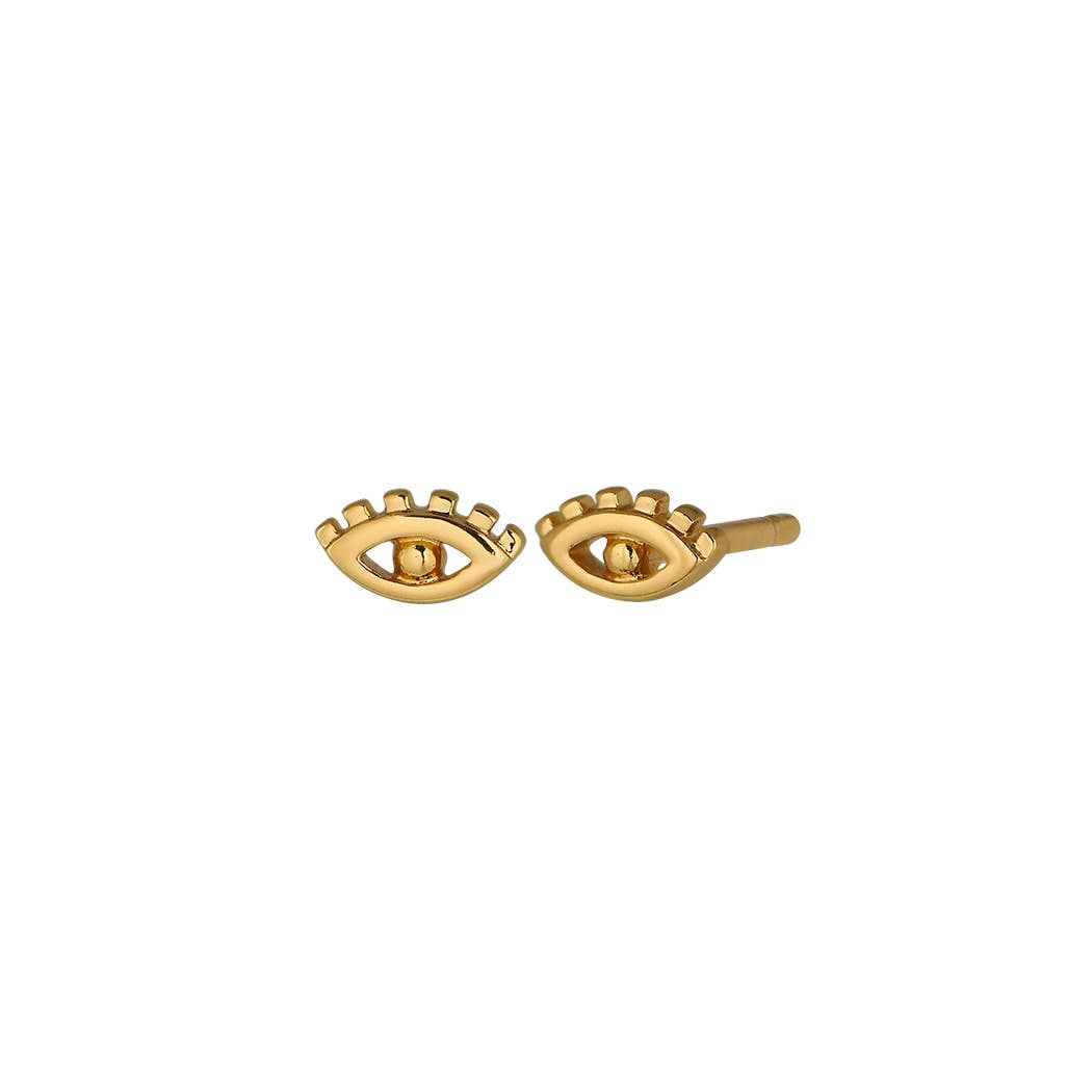 Evil Eye Stud Earring in Gold Earrings