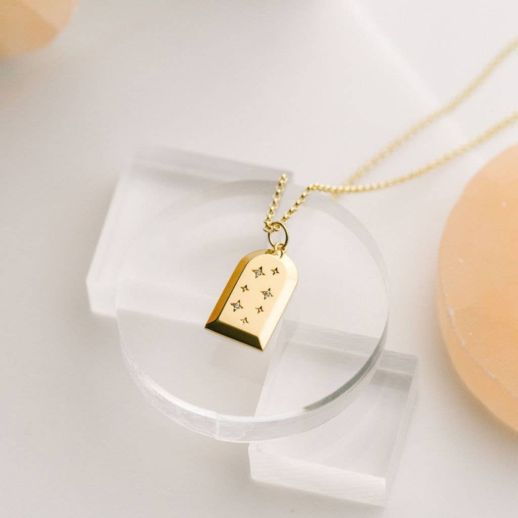 Ferris Diamond CZ Arch Amulet Necklace in Gold Necklaces