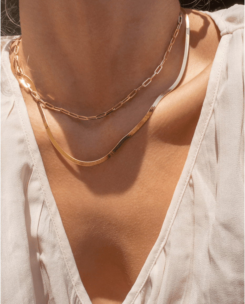 Filled Gold Essential Layering Chains