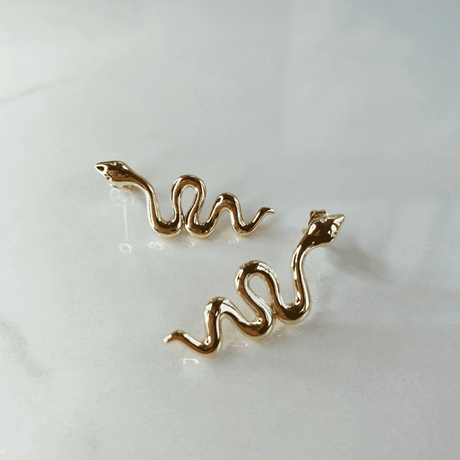 Gold Filled Snake Studs Earrings