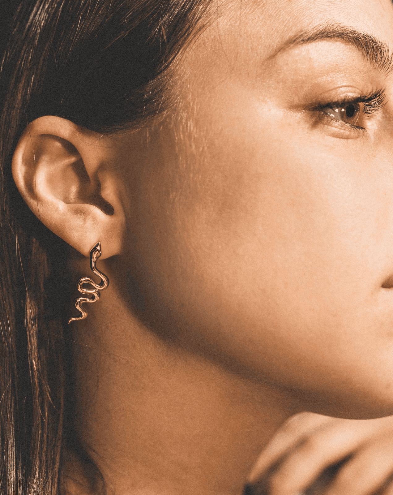 Gold Filled Snake Studs Earrings