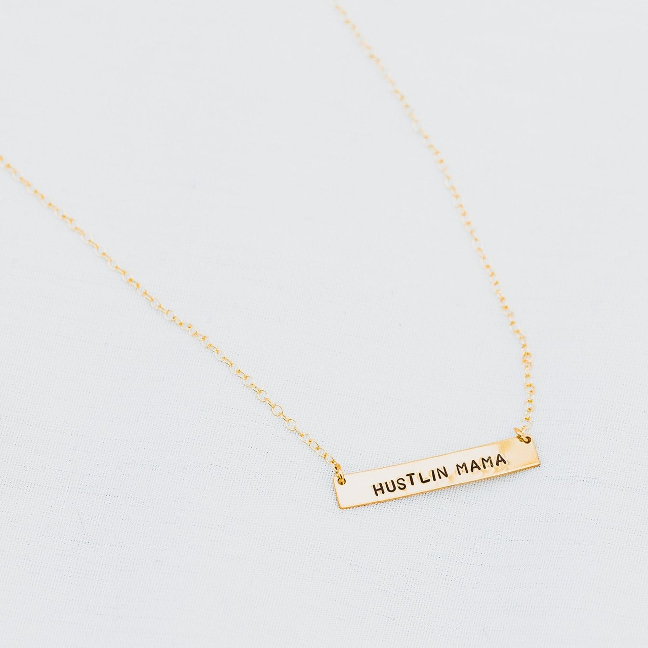 Hustlin Mama Horizontal Bar Necklace Necklaces