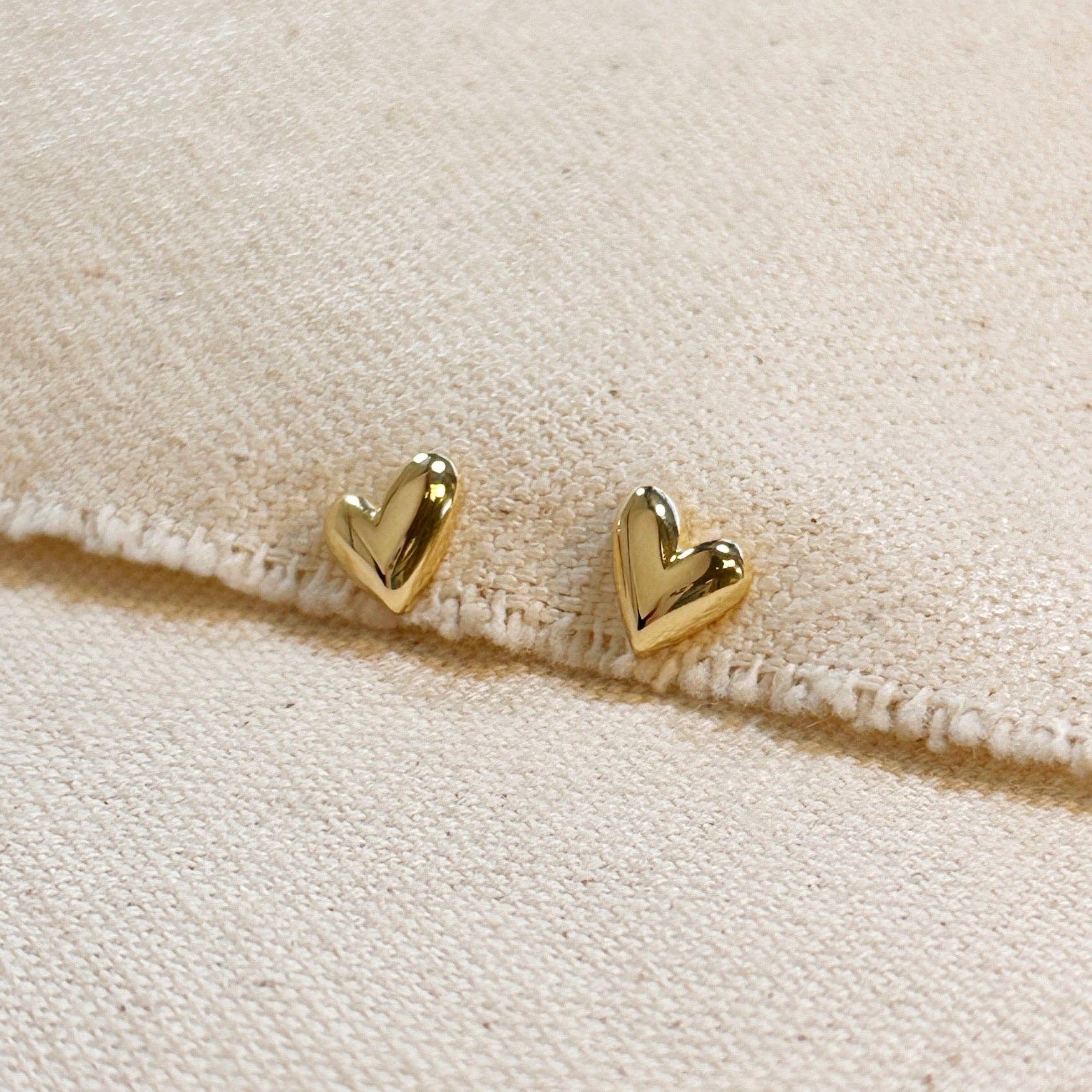 Mini Uneven Heart Stud Earrings Earrings