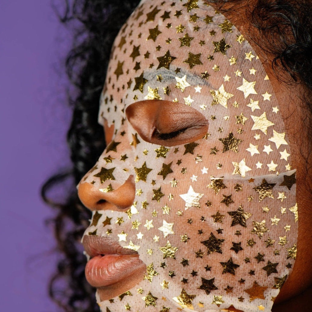 Power Glow Diamond Infused Metallic Face Sheet Mask 💎 Skin + Body