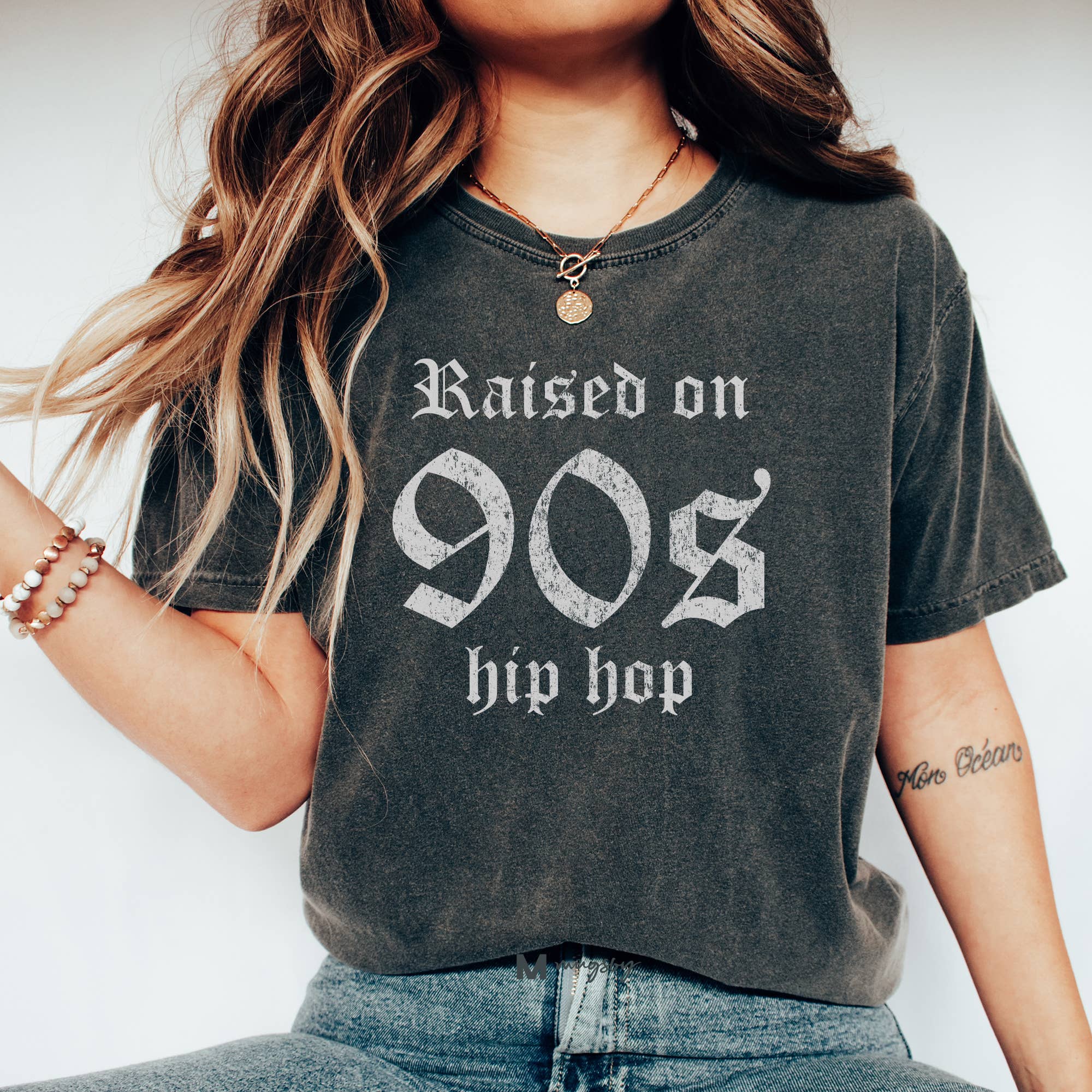 Raised on 90s Hip Hop Shirt: Small Tops