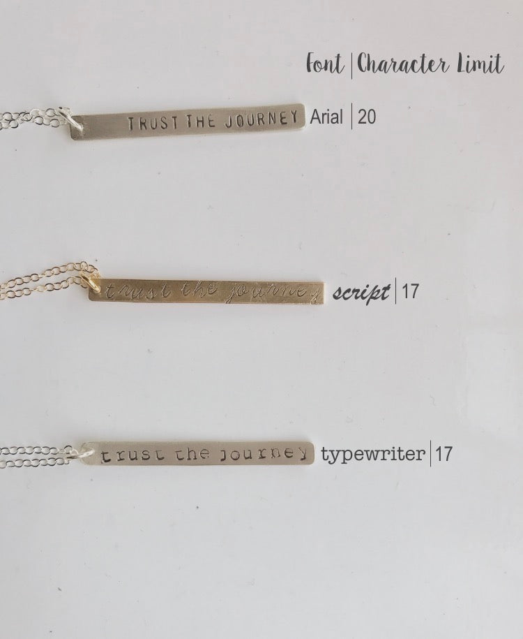 Trust The Journey' Stamped Bar Necklace Necklaces