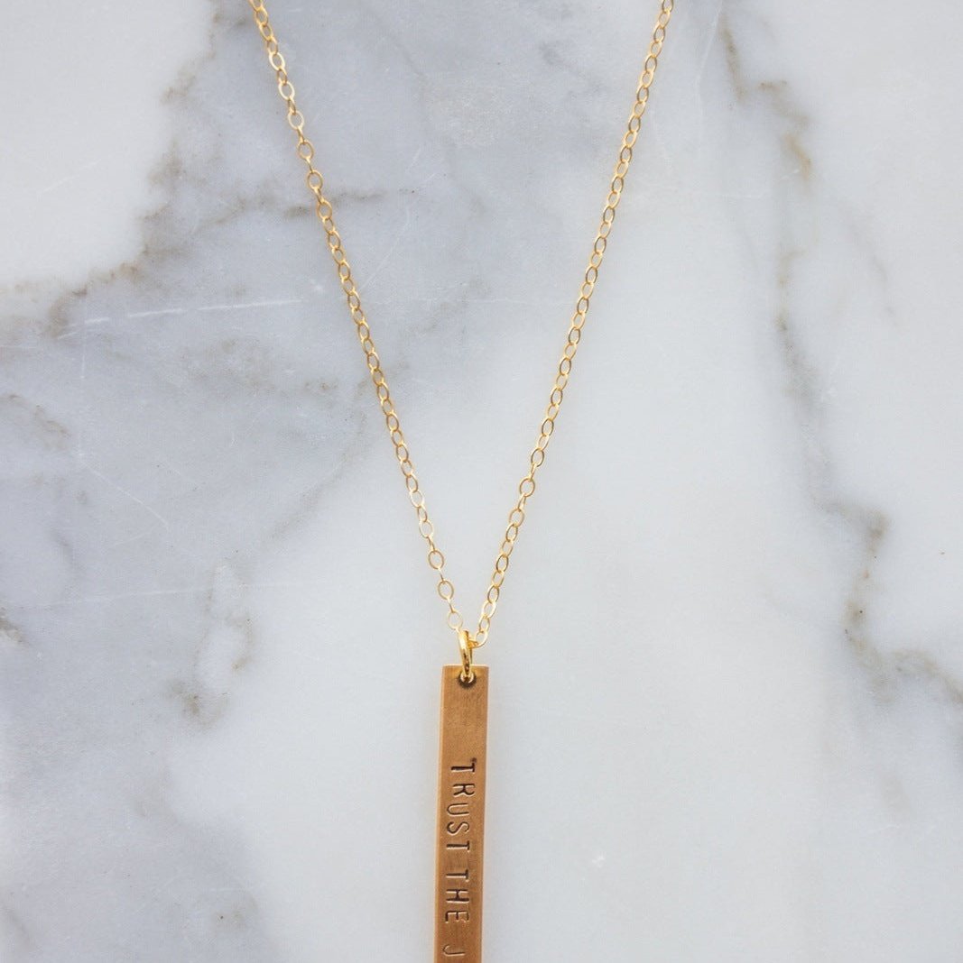 Trust The Journey' Stamped Bar Necklace Necklaces