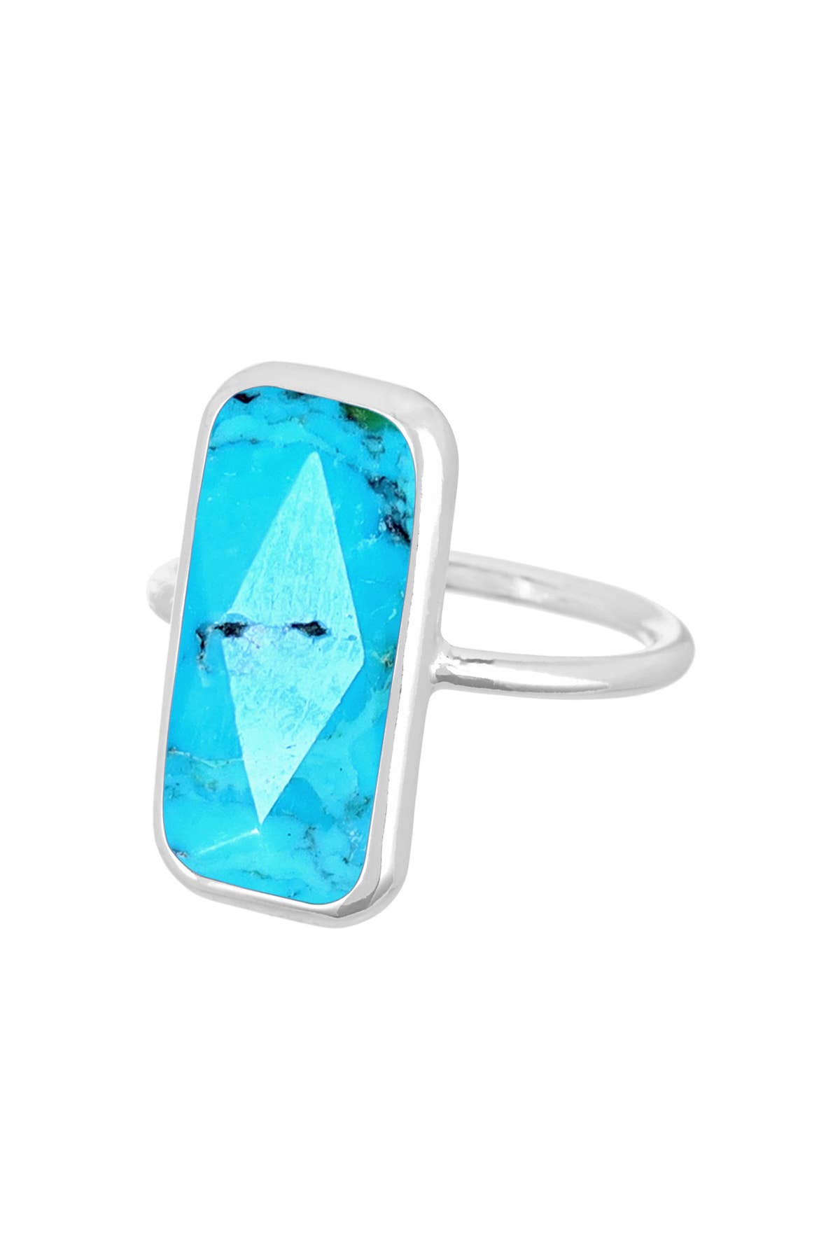 Turquoise Rectangle Ring Rings