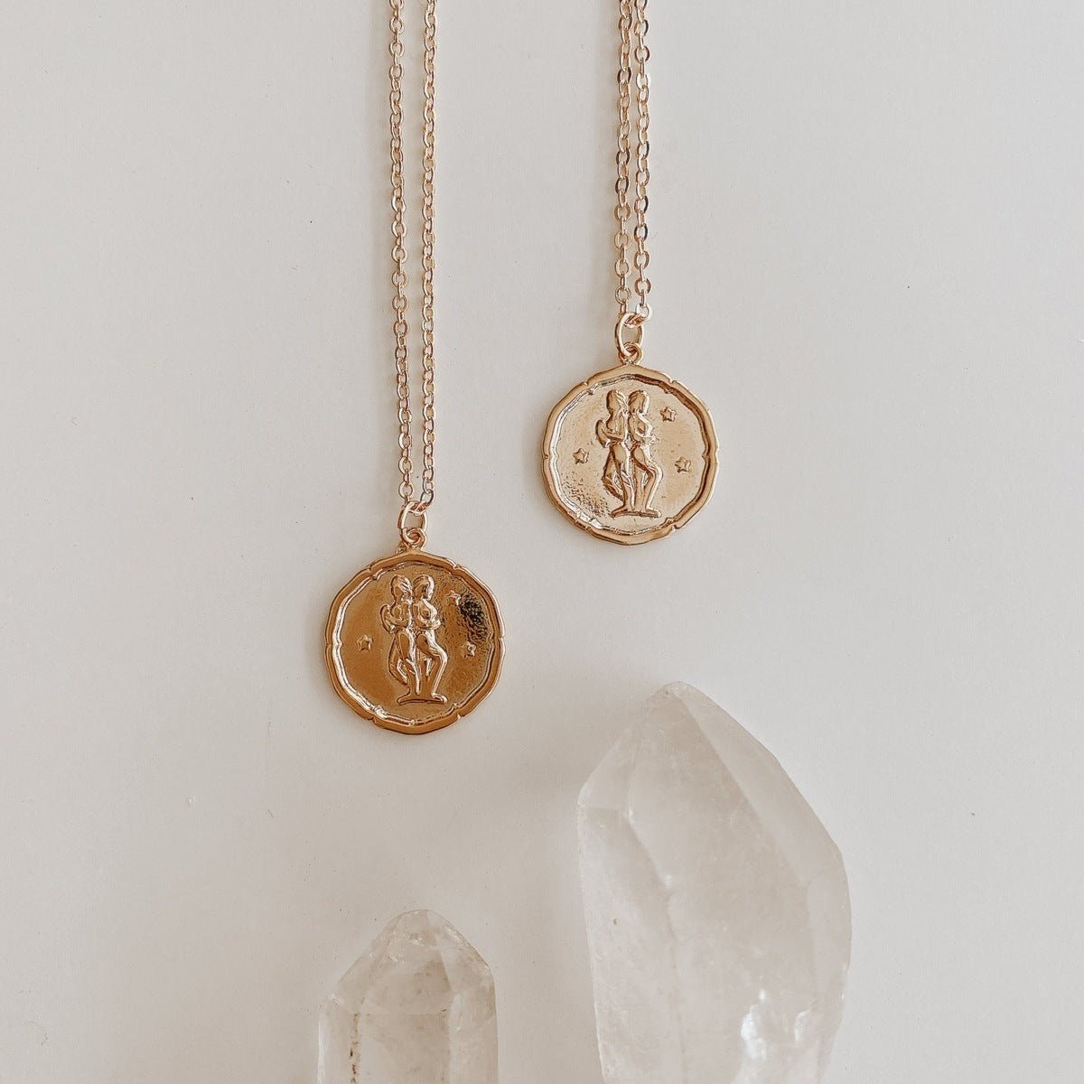 Zodiac Coin Style Pendant Necklaces